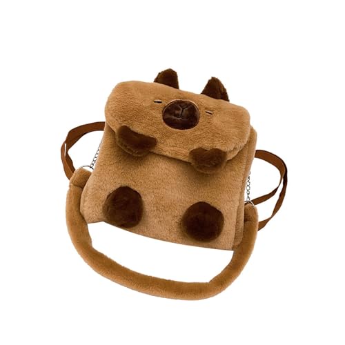 Cartoon Animal Rucksack Für Mädchen Große Kapazität Umhängetasche Weiche Plüsch Crossbody Geldbörse Für Schul Und Reiseschule Rucksack von FIRSTXIU