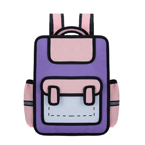 Cartoon Rucksack Anime Styles 2D School School Tasche Casual Daypack Kindergärtner Buchtasche Für Kinder Und Schüler Verstellbare Gurtrucksack von FIRSTXIU