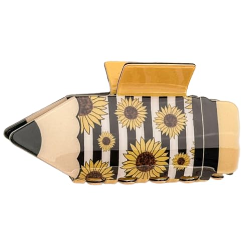 Cartoon Stationery Bleistift Haarklaue Barrettes Einzigartige Klemme Haarnadelhaarclips Stylish Bencil Accessoire Clip Für Lehrerinnen Frauen Bulk Girls von FIRSTXIU