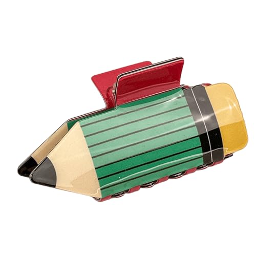 Cartoon Stationery Bleistift Haarklaue Barrettes Einzigartige Klemme Haarnadelhaarclips Stylish Bencil Accessoire Clip Für Lehrerinnen Frauen Bulk Girls von FIRSTXIU