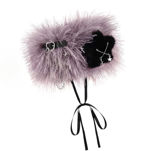 Damen Kunstpelz Stirnband Schöne Pelzohrwärmer Winter Ohrfrau Ohrhörer Elastizität Fuzzy Dicke Kopfschmelze Ohrschrott Geschenke Kunstpelz Stirnband von FIRSTXIU