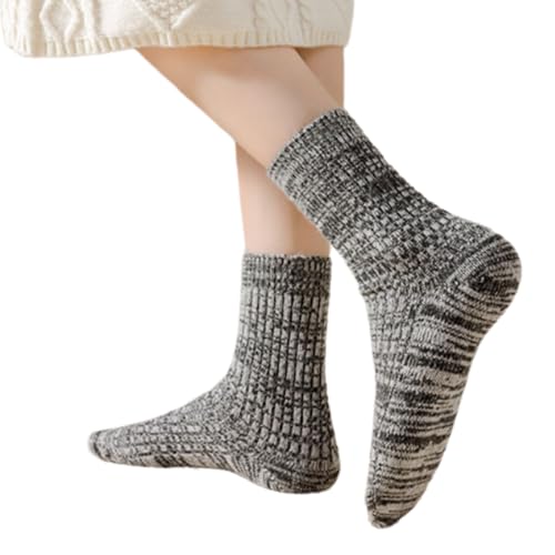 Damen Vintage Faux Woll Slipper Socken Weicher Winter Dicker Warm Gerippter Strick Lässig Schlafsocken Für Winter Herbstsaison Weich Warm von FIRSTXIU