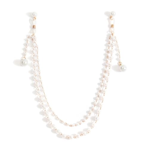 Dangle Fransen Brustgurte Faux Pearls Tassels Dekorativ Nicht Durchdringende Brustwarzenkette Körperschmuck Frauen BH Accessoire Damen Dessous Accessoires von FIRSTXIU