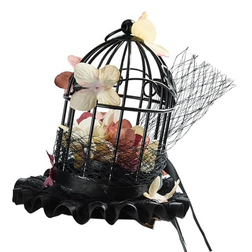 Dark Series Birdcage Haare Clip Festival Event Haardekoration Für Kostümveranstaltung Abend Anlass Antike Spitze Mit Spitzengeschnittene Metallhut von FIRSTXIU