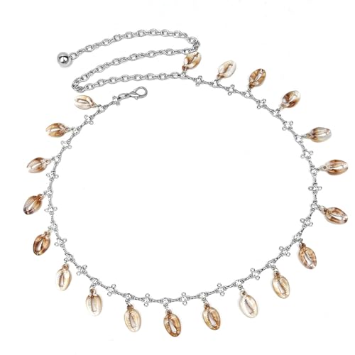 Dekorative Taillenkette Körperkette Mit Metallischen Akzenten Und Muscheln Detail Perfekt Für Urlaub Taillenschmuck Strand Urlaubsgürtel von FIRSTXIU