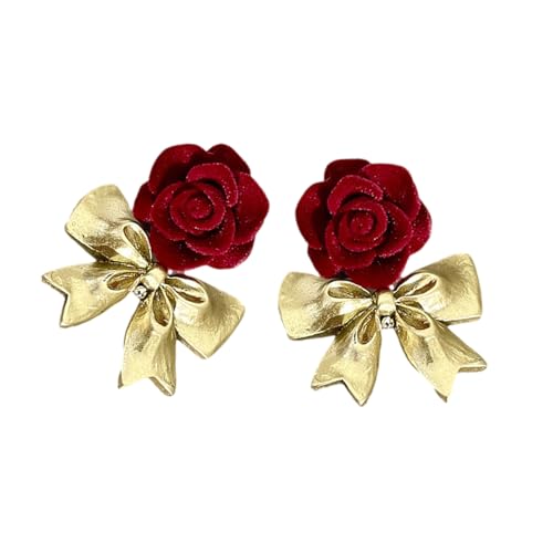 Delikate Elegante Rose Bowknot Ohrringe Mit Robusten Legierungsmaterialien Für Partys Und Tägliche Outfits Leichtmetallohrstollen von FIRSTXIU