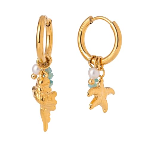 Edelstahl Hämmerte Seesternschatzohrringe Perlen Brudelstein Detailliert Leichte Raffinierte Modeschmuck Perlen Zerquetscht Stein Hämmerte Sternenfisch Conch Ohrringe Edelstahl Hämmerte Seesternschatzohrringe Perlen Brudelstein Detailliert Leichte Raffinierte Modeschmuck Perlen Zerquetscht Stein Hämmerte Sternenfisch Conch Ohrringe von FIRSTXIU