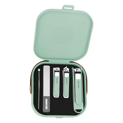 Edelstahl Maniküre Nägel Pflege Set 5pcs Pflegewerkzeuge Nägel Clippers Für Männer Frauen Haus Freien Essentielle Reisefreundliche Nagelpflege Set Mit Gehäuse von FIRSTXIU