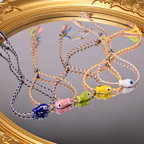 Einstellbare Keramikfisch Perlenarmband Styles Schmuck Für Frauen Und Mädchen Vielseitiges Handgelenks Accessoire Styles Keramikschmuck von FIRSTXIU