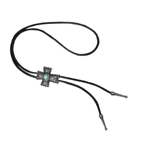 Einzigartige Lederkabel Krawatte Mit Westlicher Türkiskreuzen Anhänger Für Herren Rodeos Outfit Verstellbare Bolotie Halskette Verstellbare Halskette Einzigartige Lederkabel Krawatte Mit Westlicher Türkiskreuzen Anhänger Für Herren Rodeos Outfit Verstellbare Bolotie Halskette Verstellbare Halskette von FIRSTXIU