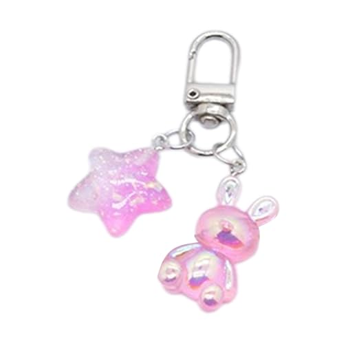 Einzigartige Tierlegierung Anhänger Keyring Cartoon Kaninchenschlüsselkette Mit Funkelnden Stern Einzigartige Metallschlüsseldekoration Für Frauen Rucksack Anhänger von FIRSTXIU