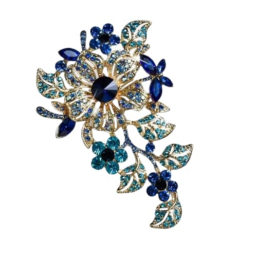 Elegante Kristalle Blumenbrosche Für Abendkleidung Büro Kleidung Retro Mode Schmuck Robuste Legierungsgeschenke Schachtel Bereit Kristalle Pin von FIRSTXIU