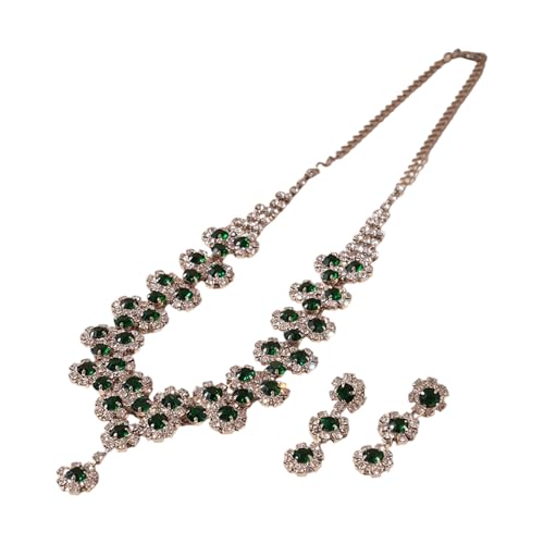 Elegante Kristallkubikzirkonias Halskette Und Ohrringe Set Schmuckkollektion Für Frauen Hochzeit Schmuckzubehör Accessoires Kupferlegierung Strassbraut Set von FIRSTXIU