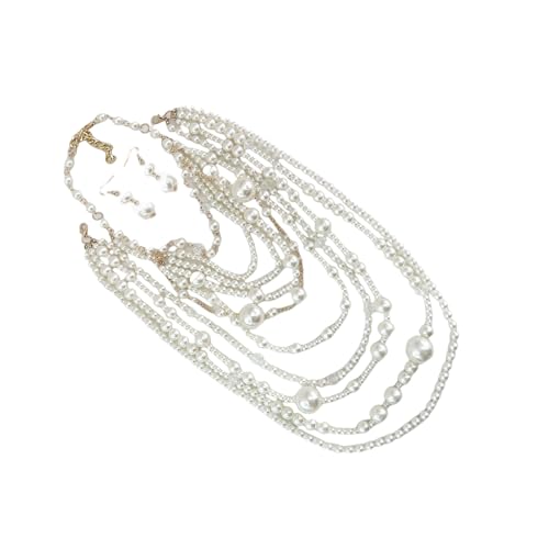 Elegante Mehrschichtperlen Halskette Und Ohrringe Set Für Frauen Mit Handgefertigten Perlen Und Modischen Designs von FIRSTXIU
