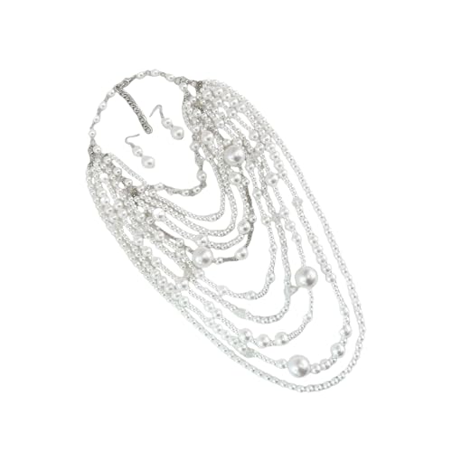 Elegante Mehrschichtperlen Halskette Und Ohrringe Set Für Frauen Mit Handgefertigten Perlen Und Modischen Designs von FIRSTXIU