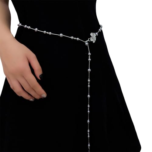 Elegante Perlen Taillenkette Für Frauen Klassischer Metallkörperschmuck Mit Einzigartigem Design Für Formelle Veranstaltung Und Täglicher Kleidung Stilvoller Blumenkette von FIRSTXIU