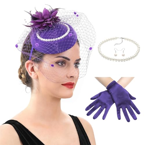 Eleganter Für Frauen Leichte Spitzenhandschuhe Halskette Ohrringe Mit Gefiederter Faszinatorkirche Anlass Accessoire Polyester Derby Hüte Eleganter Für Frauen Leichte Spitzenhandschuhe Halskette Ohrringe Mit Gefiederter Faszinatorkirche Anlass Accessoire Polyester Derby Hüte von FIRSTXIU