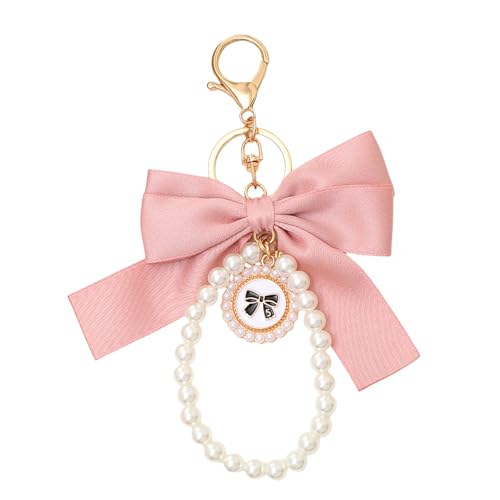 Elegantes Band Bowknot Perlen Bag Anhänger Schmetterling Schlüsselbund Stylish Handy Charm Einzigartiger Frauen Fashion Geschenk Schmetterling Knoten Anhänger von FIRSTXIU