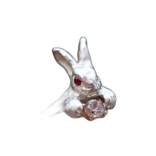 FIRSTXIU 1. Kaninchen Inspirierte Stapelbare Ringe Mit Funkelnden Kristallen Trendy Schmuck Frauen Und Mädchen Verstellbare Süße Tierringe von FIRSTXIU