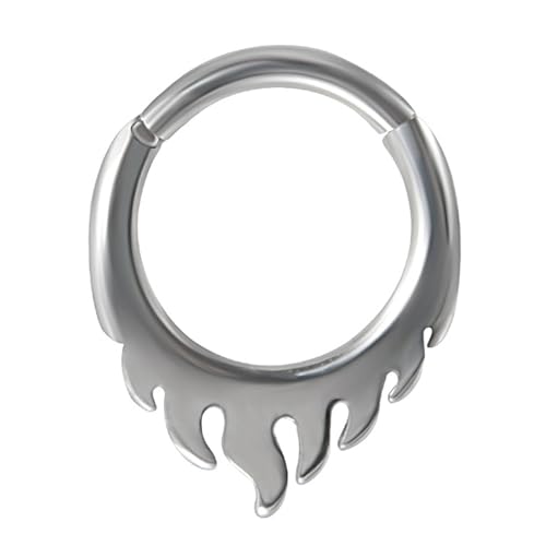FIRSTXIU 8mm Edelstahlsegment Nasenringe Knorpel Hoop Ohrring Frauen Schmuck Mode Körper Piercing Ringe Orament Musikfestival von FIRSTXIU