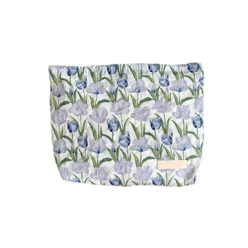 FIRSTXIU Aufbewahrungsbeutel Lippenstifte Blumenmuster Kosmetische Großkapazität Make Up Für Mädchen Frauen Modische Handtasche von FIRSTXIU