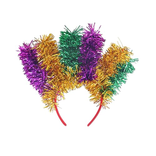 FIRSTXIU Auffällige Lamettbänder Mardi Gras Kopfbedeckung Für Mädchen Maskerade Haarzubehör Mardi Gras Flapper Stirnband Unisex Party Stirnband von FIRSTXIU
