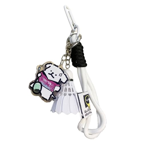 FIRSTXIU Backpack Small Keychain Badminton Anhänger Acrylschlüsselringe Bag Hängende Anhänger Cartoon Hund Badminton Schlüsselkette Rucksack Clip Auf Charm von FIRSTXIU
