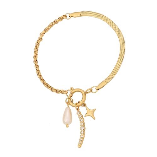 FIRSTXIU Blumenarmband Mode Herzheiz Armband Mode Handgelenk Schmuck Geeignet Für Jugendliches Paar Oder Enger Freund Edelstahl von FIRSTXIU