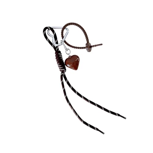 FIRSTXIU Buntes Gewebter Schnur Und Herzschlüsselhalter Symbolisieren Liebe Und Glück Keychain Geflochten von FIRSTXIU