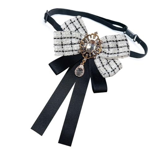 FIRSTXIU Campus Plaids Bowtie Mit Bändern Und Dekorativen Strasssteinen Eleganter Brosche Stift Verstellbarer Vorgebundener Bogenknoten Krawattenbogen Brosche FIRSTXIU Campus Plaids Bowtie Mit Bändern Und Dekorativen Strasssteinen Eleganter Brosche Stift Verstellbarer Vorgebundener Bogenknoten Krawattenbogen Brosche von FIRSTXIU
