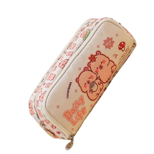 FIRSTXIU Cartoon Canvas Bleistift Hülle Multi Fächer Großkapazität Stiftbeutel Tragbare Stifte Bag Travel Make Up Beutel Bleistift Hülle Geburtstagsgeschenk von FIRSTXIU