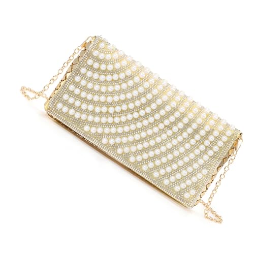 FIRSTXIU Damen Perlen Umhängetaschen Clutches Geldbörse Strassstasche Abendbeutel Crossbody Abend Handtasche Für Prom Frauen Schulter Strassstiche Perlen Kupplung Geldbörse Für Bankettparty von FIRSTXIU
