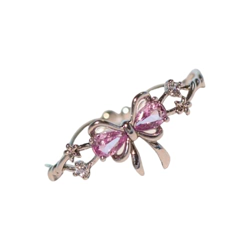 FIRSTXIU Delicate Bowknotringe Verstellbare Moderinge Legierungstextur Geeignet Für Freizeitkleidung Dating Und Besondere Anlässe Freundschafts Bowknotschmuck von FIRSTXIU