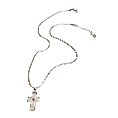 FIRSTXIU Doppelkreuzte Charme Anhänger Halskette Moderne Elegante Pulloverkette Langer Neckkettenschmuck Für MODE Lady Girls Verstellbare Kette Halskette von FIRSTXIU