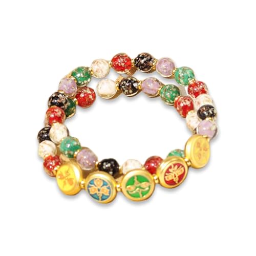 FIRSTXIU Double Layer Night Leuchten Glasarmband Symbolisieren Wohlstand Und Vermögen Für Modeliebhaber Und Stilseuchende Trendige Handgelenkschmuck von FIRSTXIU