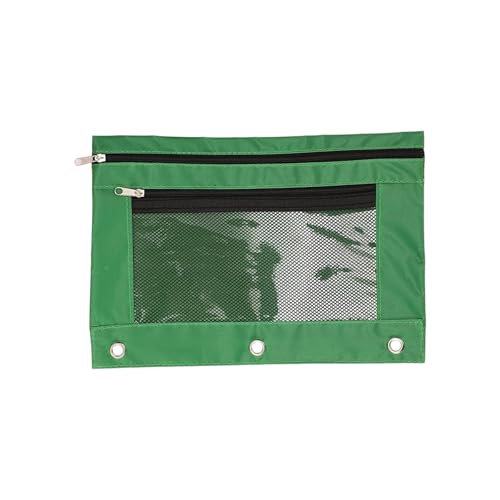 FIRSTXIU Double Reißverschlüsse Pen Bag School Bleistiftbeutel Dateitasche 3 Ringe Bindemittel Bleistiftkoffer Für Radiergummis Marker Schere Aufbewahrung von FIRSTXIU