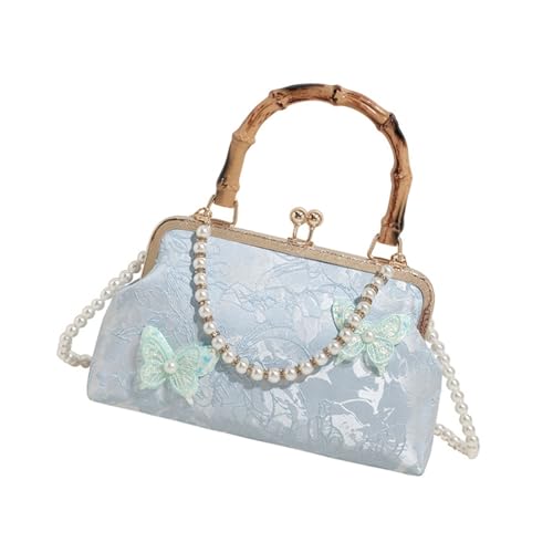 FIRSTXIU Elegante Frauenabendtasche Handtasche Mit Blumenmuster Und Kettenriemen Bestickter Umhängetaschen Crossbody Geldbörse Retro Bestickte Tasche von FIRSTXIU