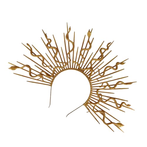 FIRSTXIU Elegante Gold Snake Medusas Stirnband Tragbare Dekoration Für Mythologieliebhaber Und Kostüme Enthusiasten Stilvolle Outfits Frauen Kostüme Schmuck Schmuck von FIRSTXIU