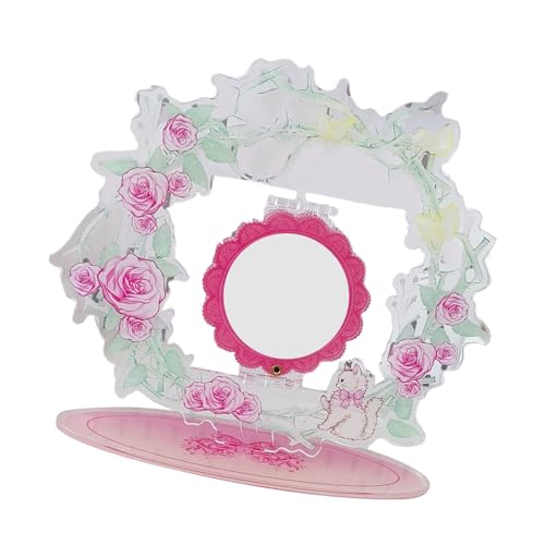 FIRSTXIU Elegante Rosafarbene Acryl Abzeichenhalter Abschlüsse Rotatable Multilayer Brosche Organisatoren Hauszubehör Dekoration Pin Showcase von FIRSTXIU