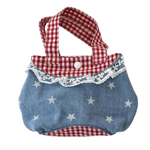 FIRSTXIU Eleganter Spitzenakzent Top Tasche Vintage Inspirierte Karierte Designs Handtasche Geräumige Fach Alltag Essentielle Arbeit Bis Datum Handtasche von FIRSTXIU