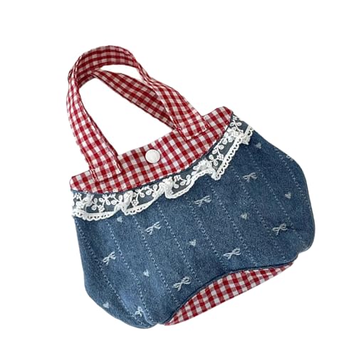 FIRSTXIU Eleganter Spitzenakzent Top Tasche Vintage Inspirierte Karierte Designs Handtasche Geräumige Fach Alltag Essentielle Arbeit Bis Datum Handtasche von FIRSTXIU