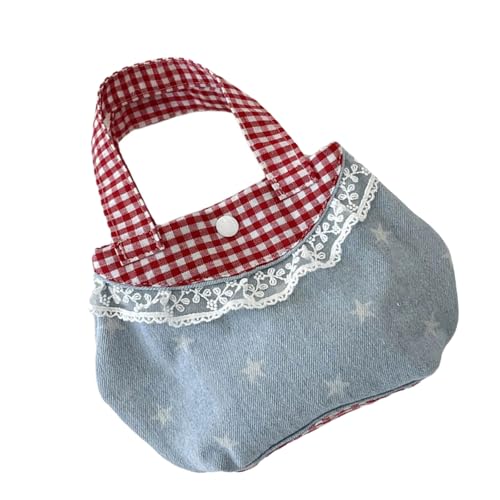 FIRSTXIU Eleganter Spitzenakzent Top Tasche Vintage Inspirierte Karierte Designs Handtasche Geräumige Fach Alltag Essentielle Arbeit Bis Datum Handtasche von FIRSTXIU