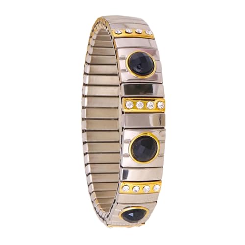 FIRSTXIU Elegantes Stretch Armband Schöne Stretch Mit Strassstreifen Stilvolle Armreifen Für Modeliebhaber Edelstahl von FIRSTXIU