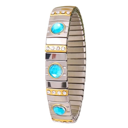 FIRSTXIU Elegantes Stretch Armband Schöne Stretch Mit Strassstreifen Stilvolle Armreifen Für Modeliebhaber Edelstahl von FIRSTXIU