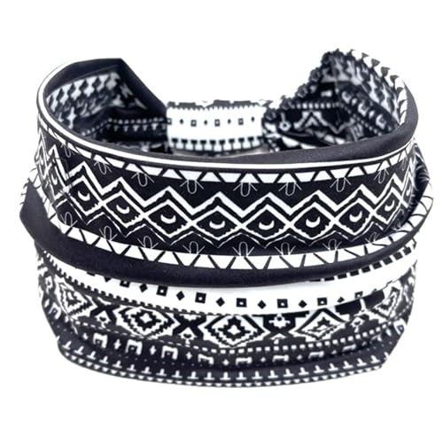 FIRSTXIU Fitness Sportstirnband Für Weibliche Afrikanische Stilknotbänder Elastizität Saugle Hairwrap Weit Für Yoga Spa Stretchy Sports von FIRSTXIU