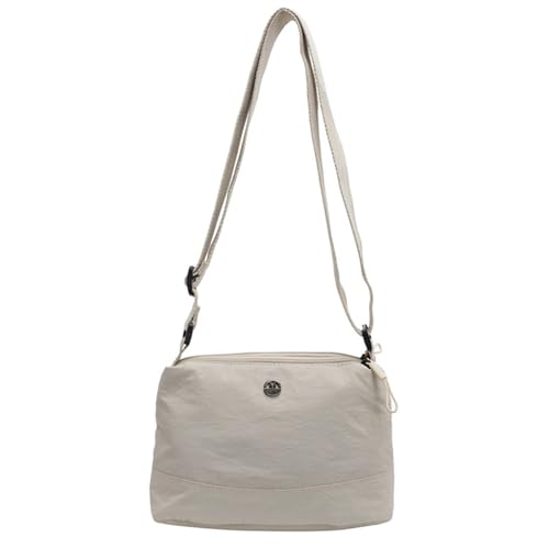 FIRSTXIU Frauen Einfache Feste Farbe Nylon Crossbody Tasche Mit Verstellbarem Riemen Geräumiger Lässiger Schultertasche Mit Mehreren Taschen Mehrere Taschenorganisatoren Tasche von FIRSTXIU