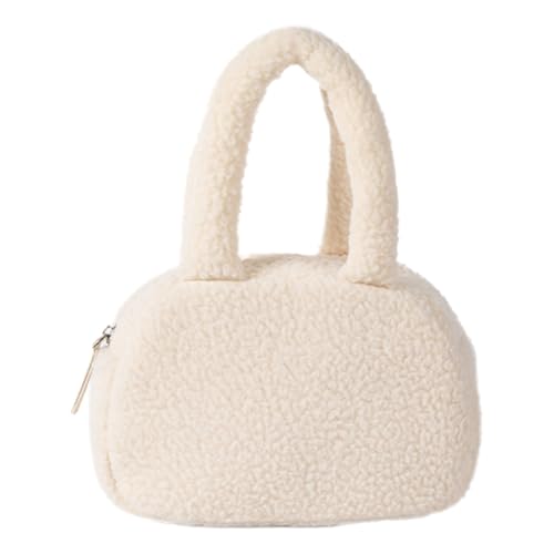 FIRSTXIU Frauen Fleece Bag Weiche Winter Top Und Handtasche Mit Einfachem Zugang Reißverschluss Handtaschen Käufer Taschen Top Grifftasche von FIRSTXIU