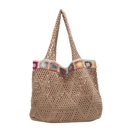 FIRSTXIU Frauen Gestrickte Achselhöhlenbeutel Strandtasche Mode Schulter Lässig Urlaub Stilvolle Unterarm Pendeln Frauen Gestrickt Achselstrand Casual Urlaub Modische Schulter von FIRSTXIU