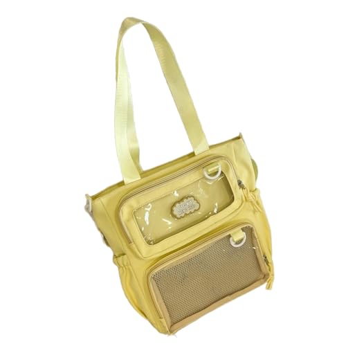 FIRSTXIU Frauen Japanische College Studenten Schulter Crossbody Tasche Lässig Einfache Mode Ästhetische Handtasche Verstellbarer Riemen Itabag Pin Display Itabag Crossbody Tasche von FIRSTXIU