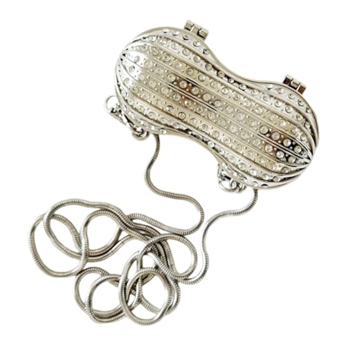 FIRSTXIU Frauen Kleine Dekorative Tasche Erdnussform Crossbody Body Schöne Messengers Kette Gurt Schulter Lippenstifte Frauen Erdnuss Schulterkette Crossbody Schöner Messenger von FIRSTXIU